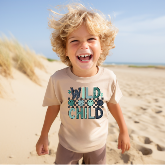 Matching Wild Child Graphic Tee in Sand