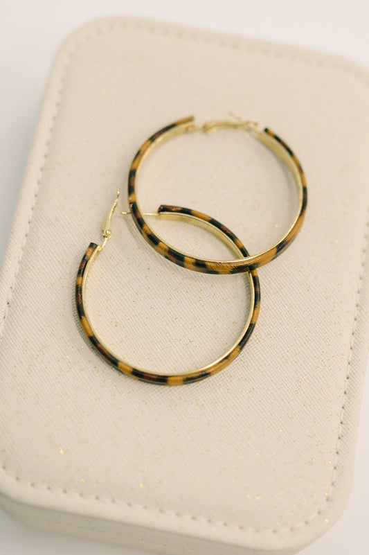 Sassy Assist Leopard Print Hoop Earrings