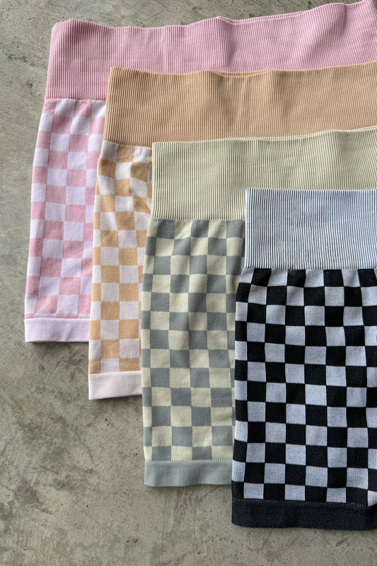 PREORDER: Checker Bra & Biker Short Set