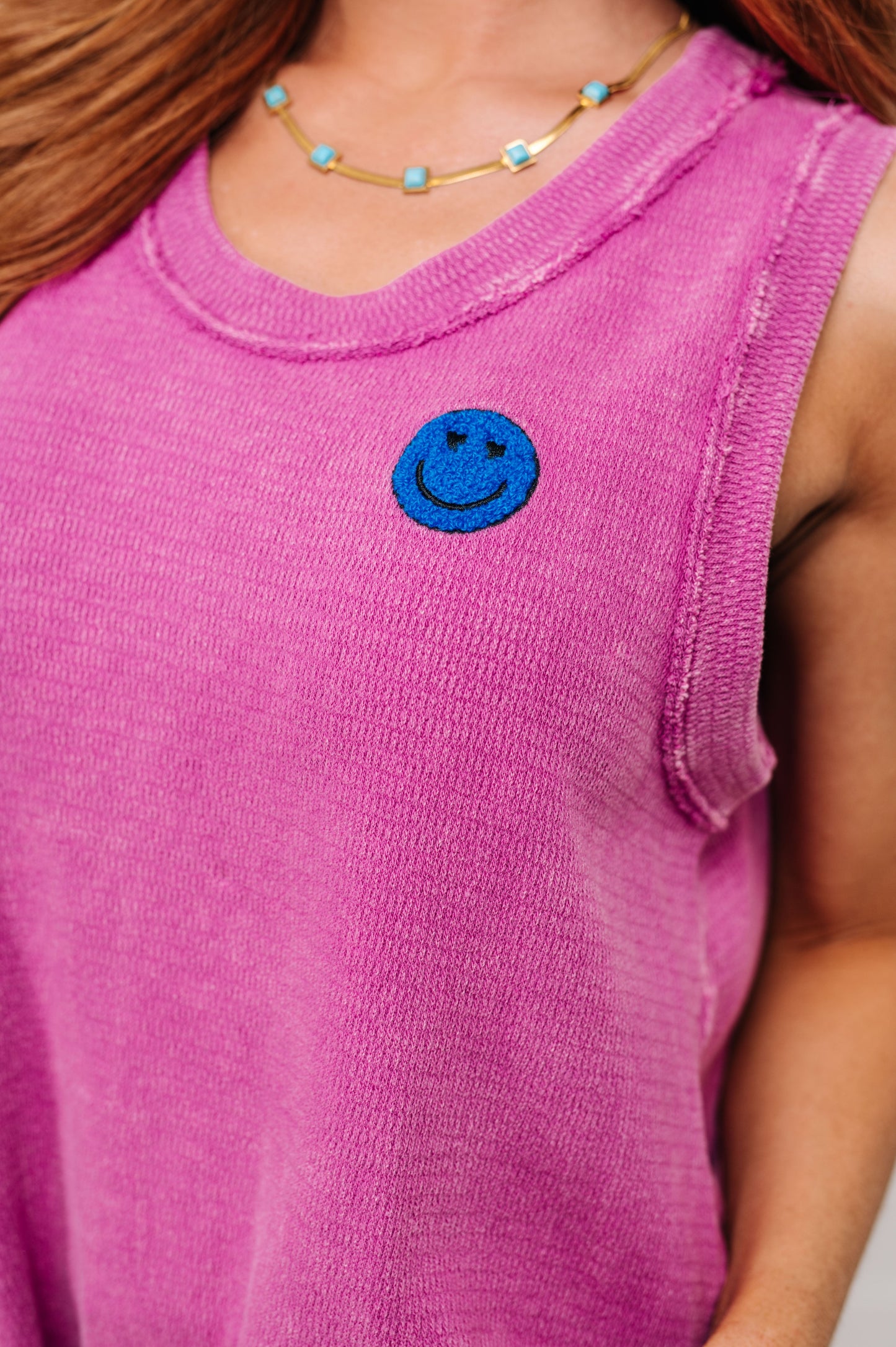 A Few of My Favorite Things Round Neck Tank in Fuchsia