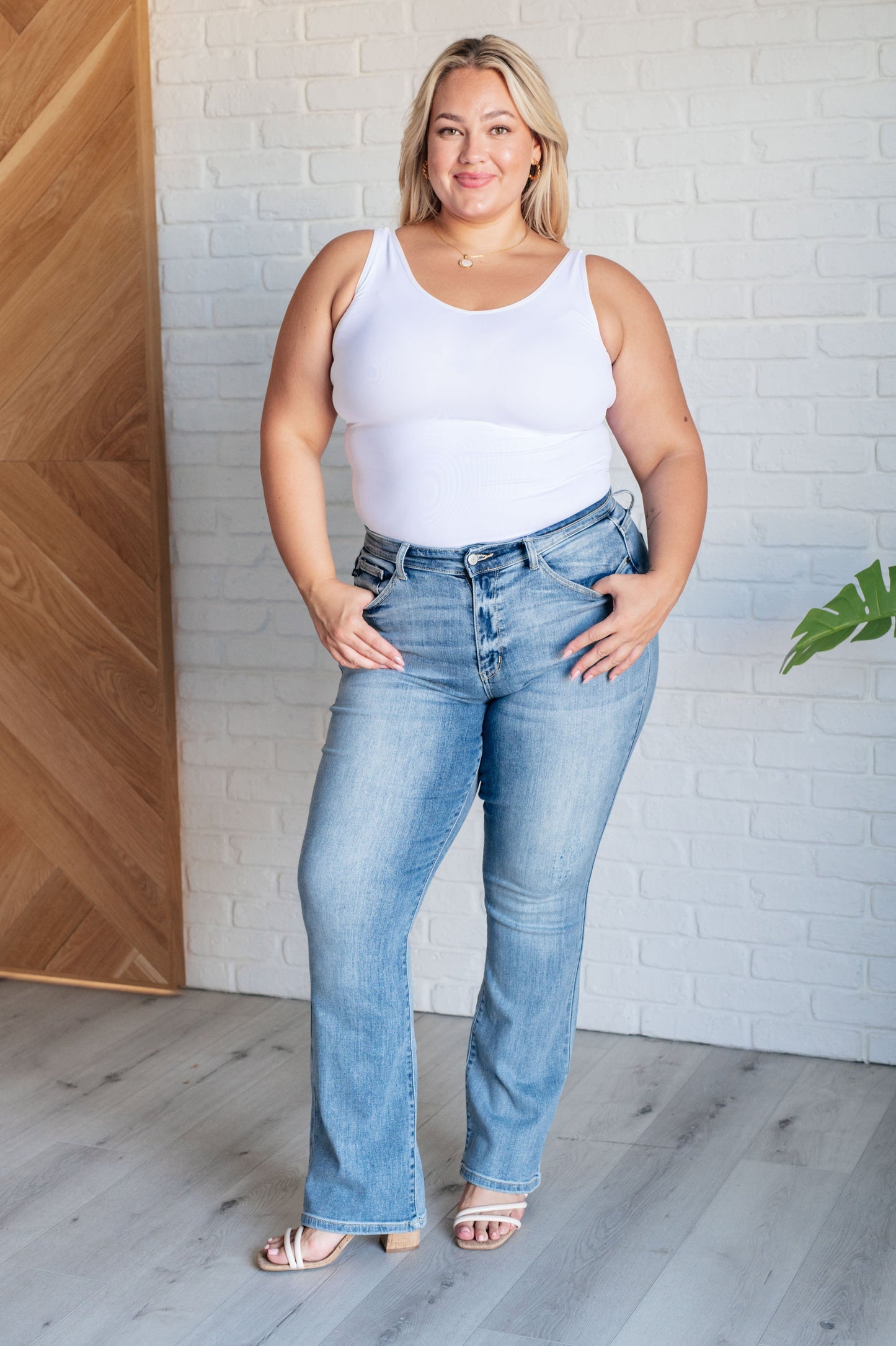 Alana Mid Rise Clean Bootcut Jeans