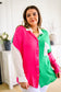 Capture the Day Two Toned Button Up Kelly