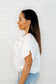 Classy As Heck Eyelet Front Tie Top in Off White