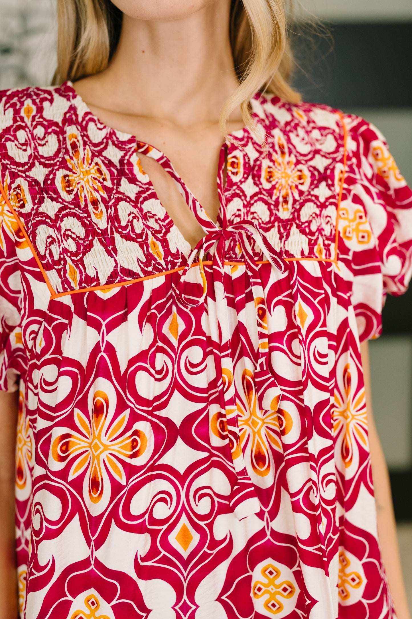 Don't You Go Away Balloon Sleeve Dress