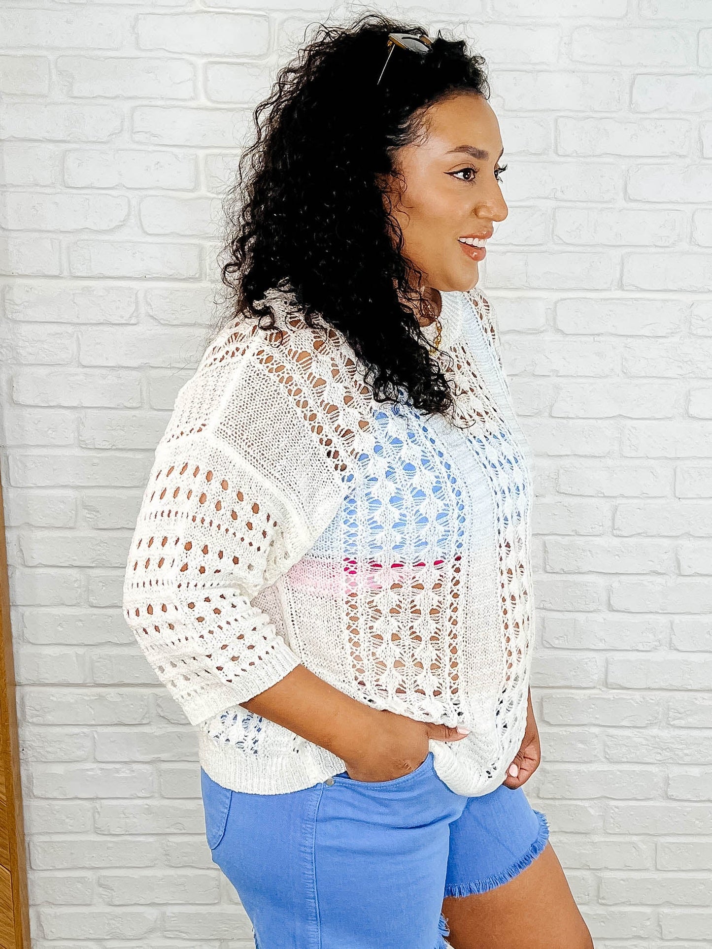 Hallow Laugh Open Knit Top