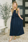 Hold Me Down Midi Dress in Navy
