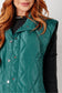 Layering Queen Quilted Puffer Vest in Hunter Green