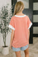 One Piece at a Time V-Neck Short Sleeve Top in Coral