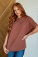 Relaxing Away Dolman Sleeve Knit Top in Coffee