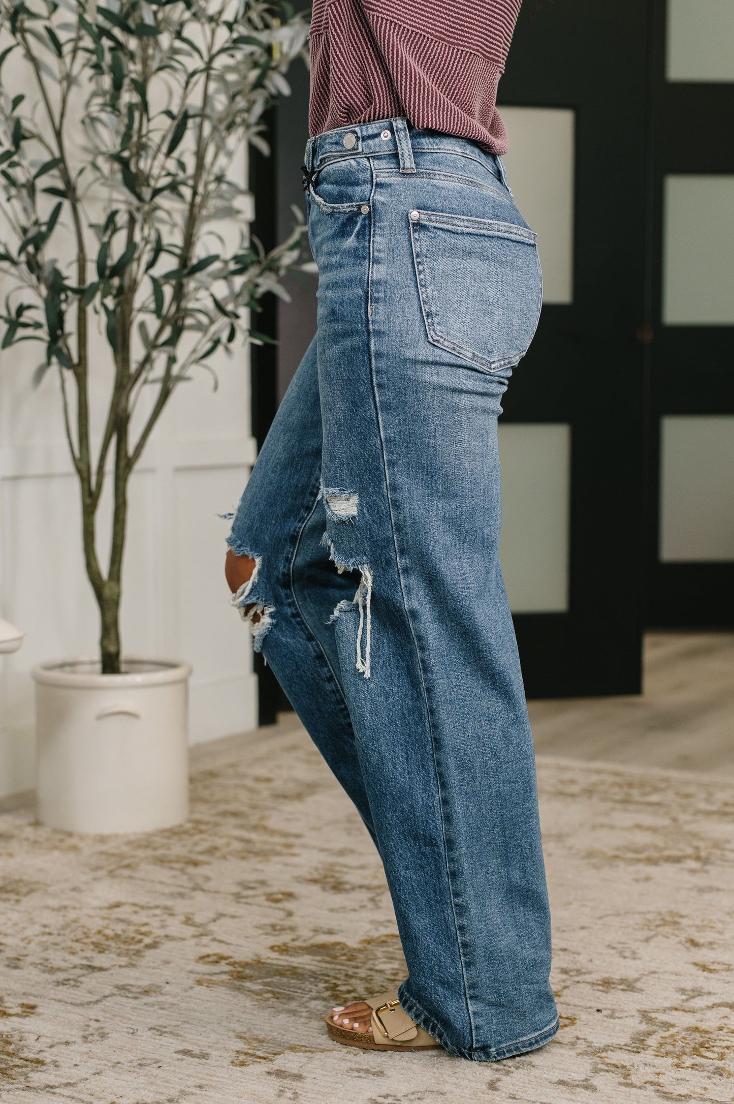 Roseanne High Waist Rigid Magic Column Straight Destricted + Adjustable WS Tabs