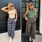 PREORDER: Cayla Crop Plaid Pants in Two Colors