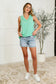 Thread Lightly Ribbed Knit Tank in Tiffany Blue