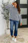 Wander & Rest Cable Ribbed Knit Drop Shoulder Top in Black/White