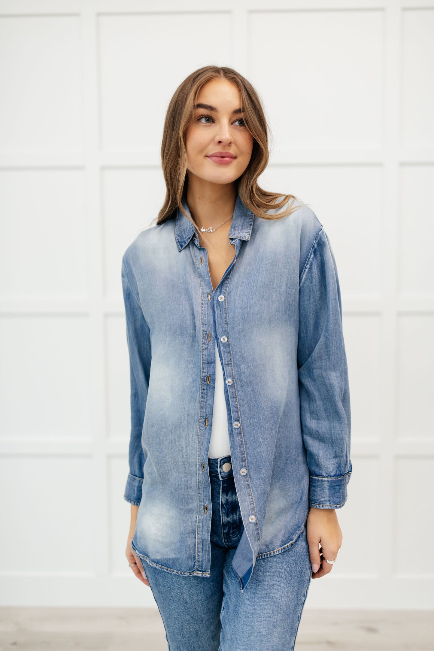 Checkered Denim Patch Shirt