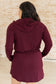 Getting Out Long Sleeve Hoodie Romper in Maroon